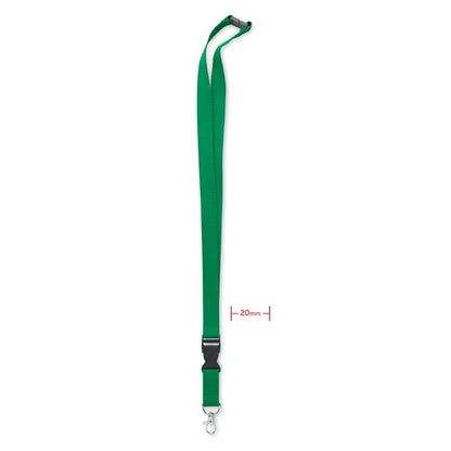 Snur din bumbac 20mm verde cu catarama de plastic neagra si carlig metalic argintiu