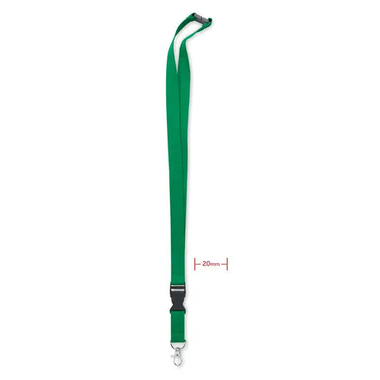 Snur din bumbac 20mm verde cu catarama de plastic neagra si carlig metalic argintiu