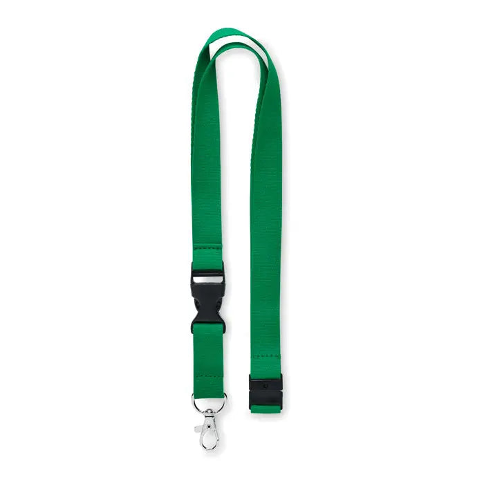 Snur din bumbac verde de 20mm cu catarama neagra din plastic si carlig metalic argintiu