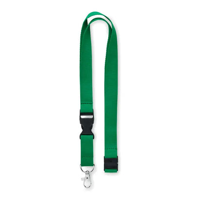 Snur din bumbac verde de 20mm cu catarama neagra din plastic si carlig metalic argintiu