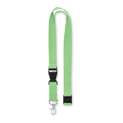 Snur din bumbac 20mm verde deschis cu catarama neagra din plastic si carlig metalic argintiu