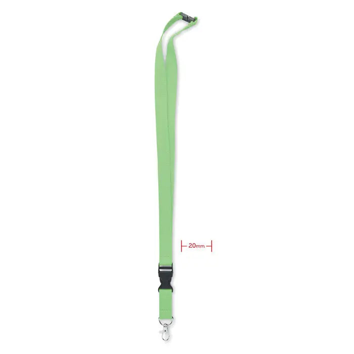 Snur din bumbac 20mm verde deschis cu catarama neagra din plastic si carlig metalic argintiu