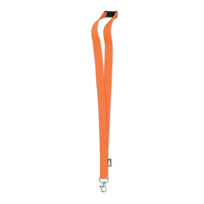 Snur din rpet 20 mm portocaliu intens cu clips negru din plastic si carlig rotativ metalic argintiu