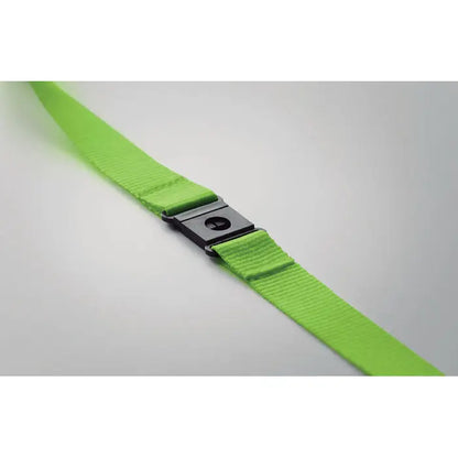 Snur din rpet 20 mm verde lime cu catarama din plastic negru pentru purtare la gat