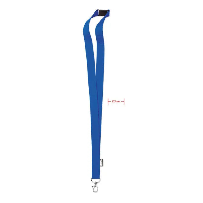 Lanyard snur din rpet albastru intens din nailon cu clips negru din plastic si carlig metalic argintiu