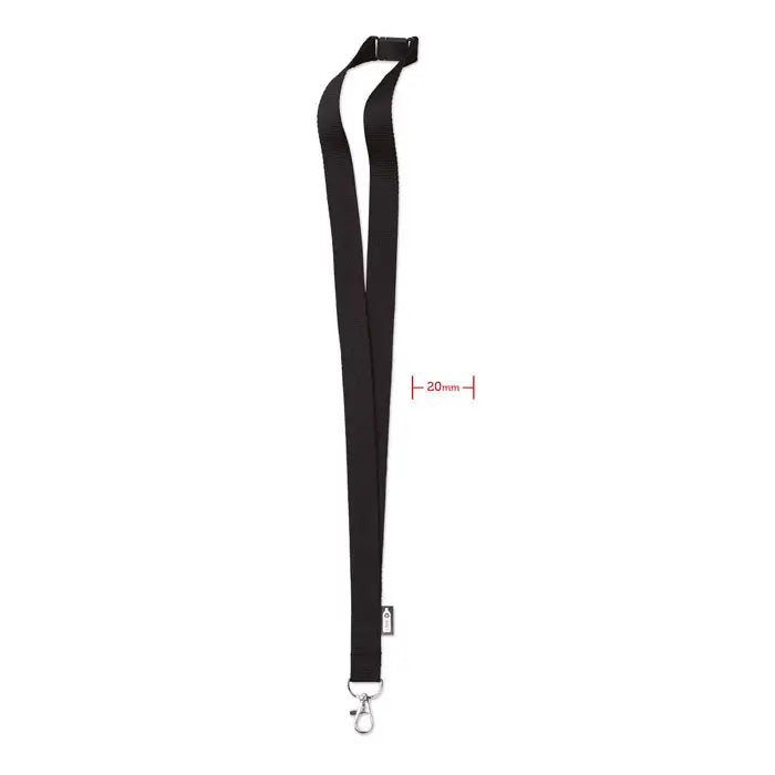 Snur din rpet negru de 20 mm cu catarama din plastic si carlig metalic