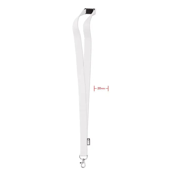 Snur din rpet 20 mm alb cu clema neagra din plastic si carlig metalic argintiu pentru accesorii