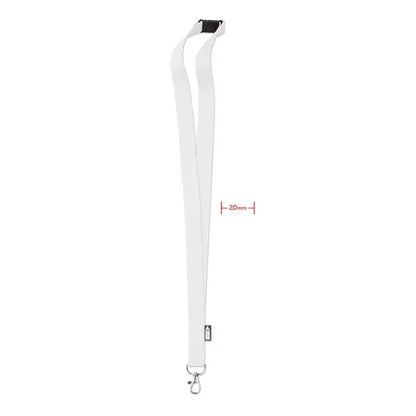 Snur din rpet 20 mm alb cu clema neagra din plastic si carlig metalic argintiu pentru accesorii