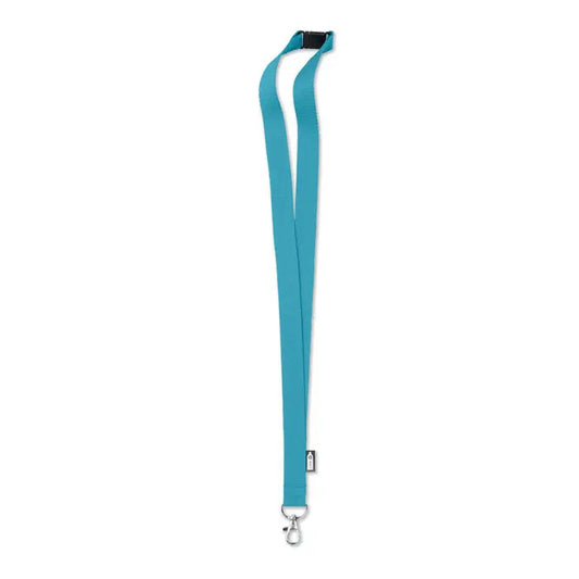 Lungă din rpet de 20 mm teal cu clips negru din plastic și carabinieră metalică argintie