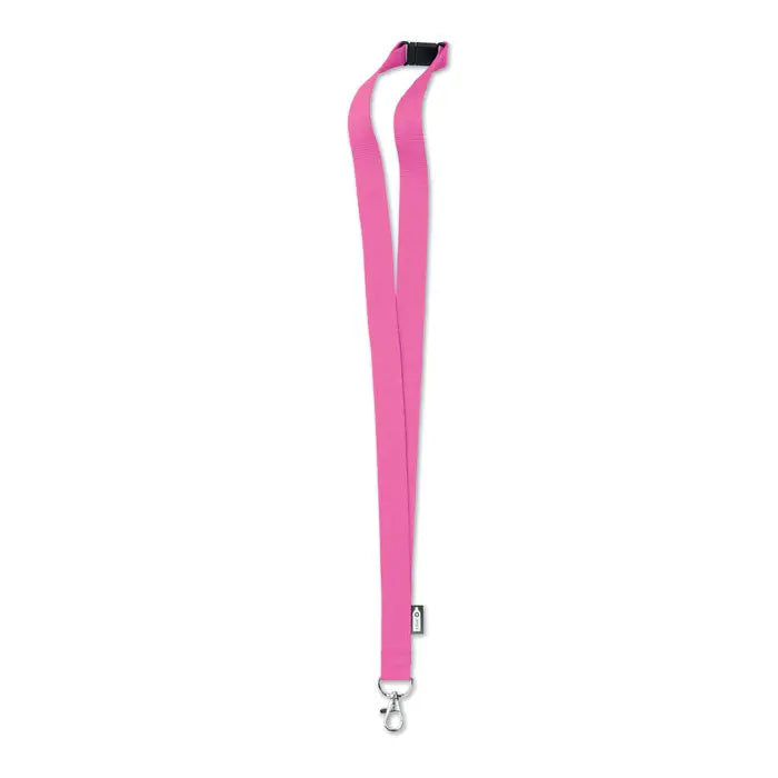 Snur din rpet 20 mm vibrant roz cu clips din plastic negru si carlig metalic argintiu pivotant
