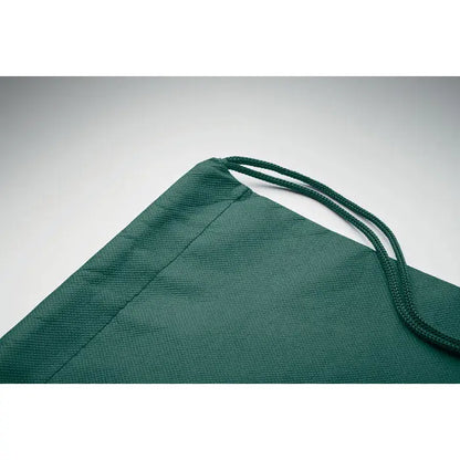 Sac cu snur netesut de 80 gr m² verde închis din material texturat cu snur împletit asortat