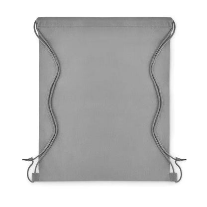 Rucsac gri cu snur si bucle din tesatura snur netesut de 80 gr/m² pentru transport usor