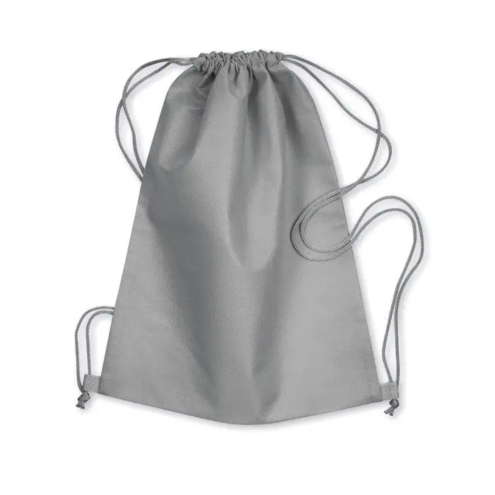 Rucsac snur netesut de 80 gr/m² gri din material usor si neted cu snururi si noduri simple asortate