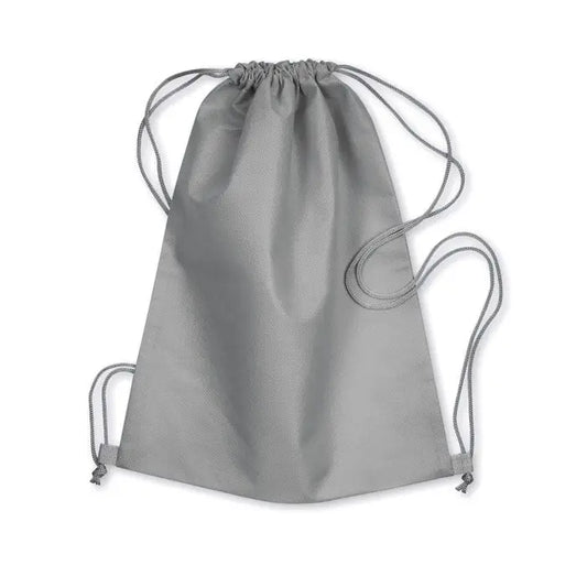Rucsac snur netesut de 80 gr/m² gri din material usor si neted cu snururi si noduri simple asortate