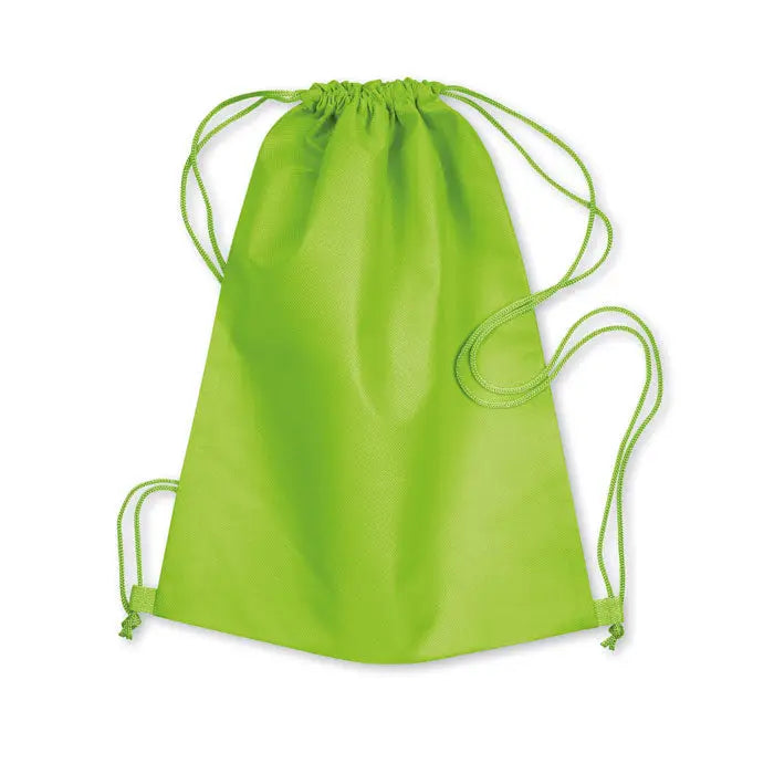 Snur netesut de 80 gr/m² lime green drawstring backpack din material usor si neted cu snururi asortate