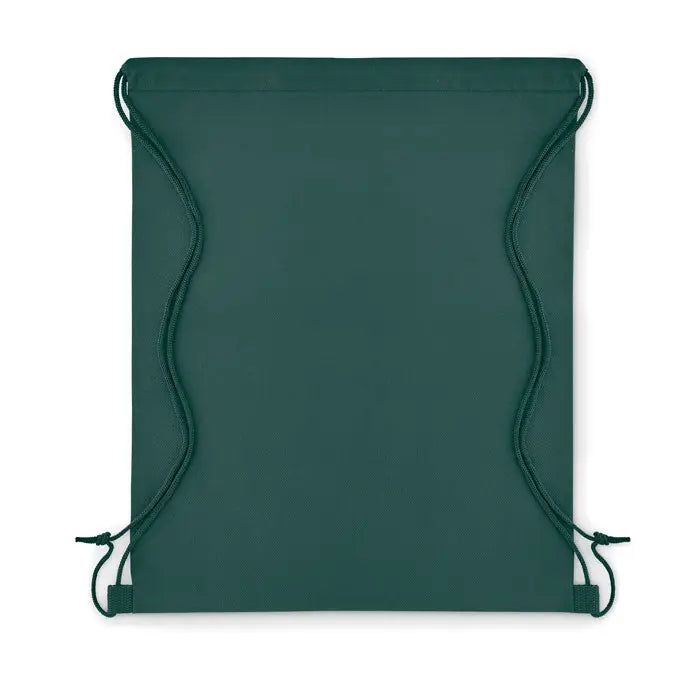 Rucsac cu snur verde închis din material textil de 80 gr/m² cu cordoane asortate și țesătură întărită