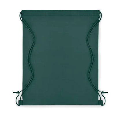 Rucsac cu snur verde închis din material textil de 80 gr/m² cu cordoane asortate și țesătură întărită