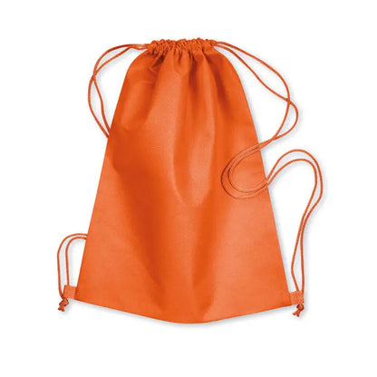 Un rucsac cu snur portocaliu vibrant din material nețesut de 80 gr/m² cu șnururi asortate