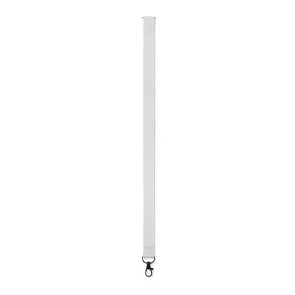 Snur pentru suport telefon alb din material textil cu clips metalic negru pentru prindere sigura