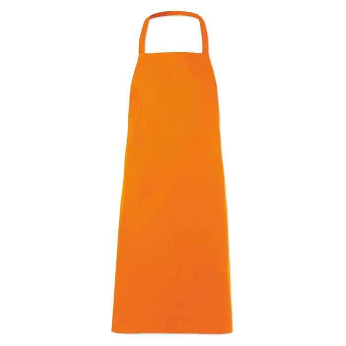 Sort de bucatarie din bumbac portocaliu aprins cu design simplu si tesatura din material textil