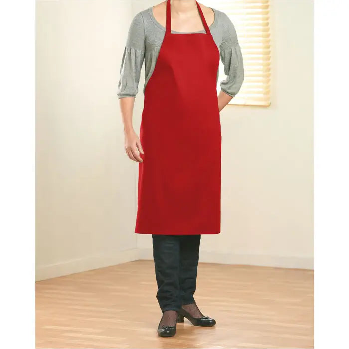Sort de bucatarie din bumbac rosu cu design simplu si tesatura robusta pentru uz culinar
