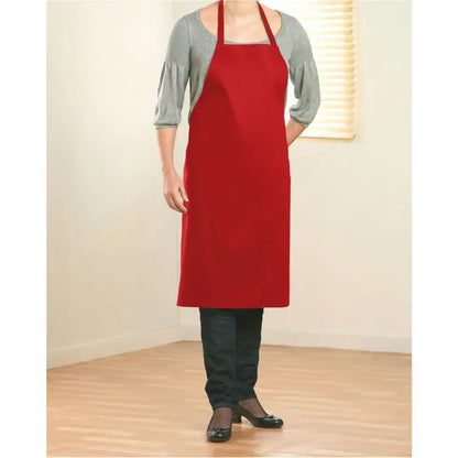 Sort de bucatarie din bumbac rosu cu design simplu si tesatura robusta pentru uz culinar