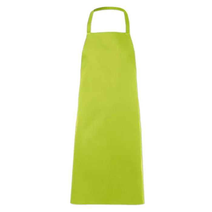 Sort de bucatarie din bumbac verde lime simplu cu buzunare invizibile si bretea la gat