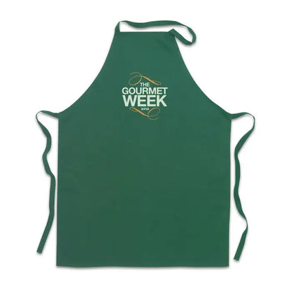 Sort de bucatarie din bumbac verde inchis cu inscriptionarea the gourmet week 2012 in alb si auriu