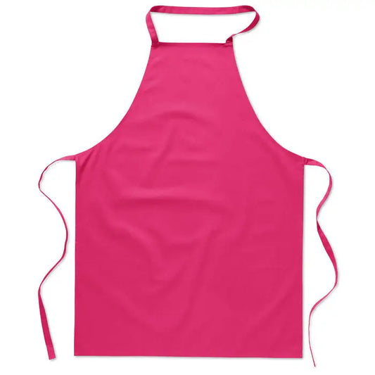 Sort de bucatarie din bumbac viu colorat fuchsia cu material fin si snururi reglabile pentru ajustare