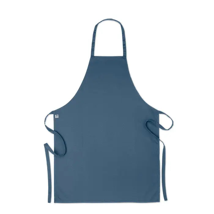 Sort din bumbac organic 200 gr/m² albastru închis cu design simplu și bretele reglabile pentru protecție la gătit