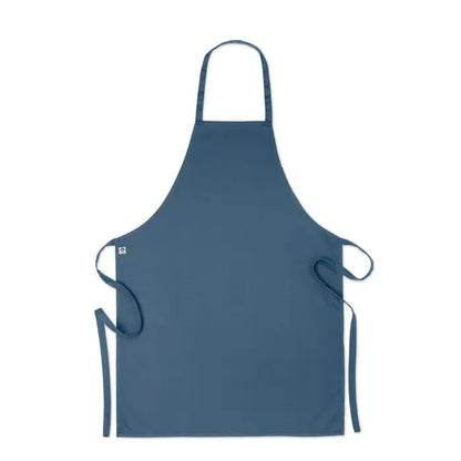 Sort din bumbac organic 200 gr/m² albastru închis cu design simplu și bretele reglabile pentru protecție la gătit