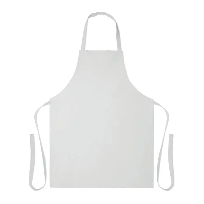Sort din bumbac reciclat alb cu design simplu si curele ajustabile pentru legat la spate