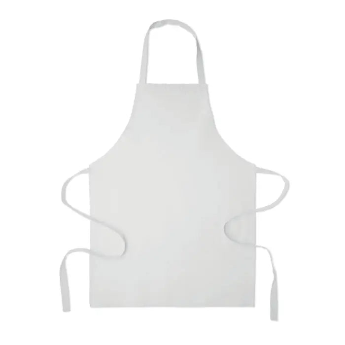 Sort din bumbac reciclat alb cu design simplu si legaturi din material textil pe spate
