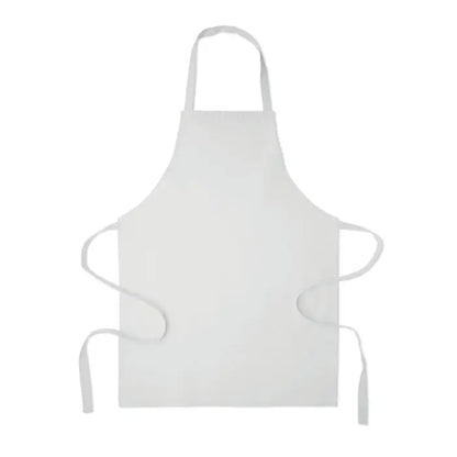 Sort din bumbac reciclat alb cu design simplu si legaturi din material textil pe spate