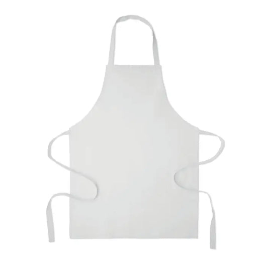 Sort din bumbac reciclat alb cu design simplu si legaturi din material textil pe spate