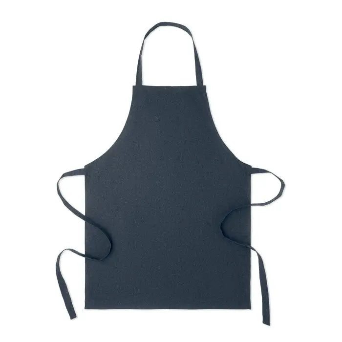 Sort din bumbac reciclat în față, șorț negru cu design clasic și legături reglabile