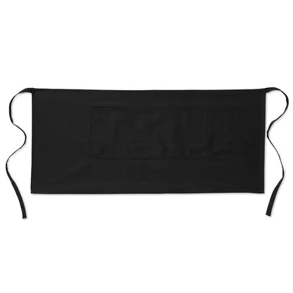 Sort ospatar scurt negru cu buzunar frontal si snururi reglabile din material 195 gr/m2 pentru uz profesional