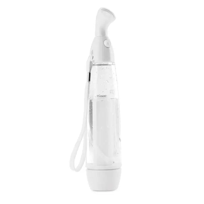 Ionizator de apa manual alb cu corp transparent pentru spray facial cu design modern si elegant