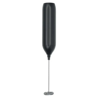 Spumator electric pentru lapte negru cu corp cilindric sleek si tel din otel inoxidabil pentru spumare rapida