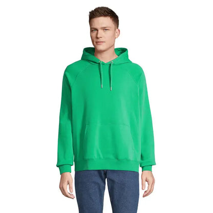 Hanorac unisex stellar bright green cu gluga, snururi asortate si buzunar frontal pentru confort zilnic