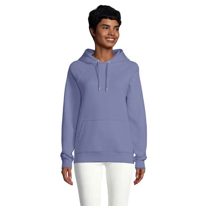 Hanorac cu gluga unisex stellar lavender deschis cu buzunar frontal si snururi ajustabile