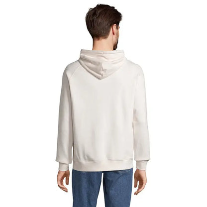 Hanorac unisex stelAR sweat crem cu gluga maneci lungi si manșete riburate cu croială lejeră