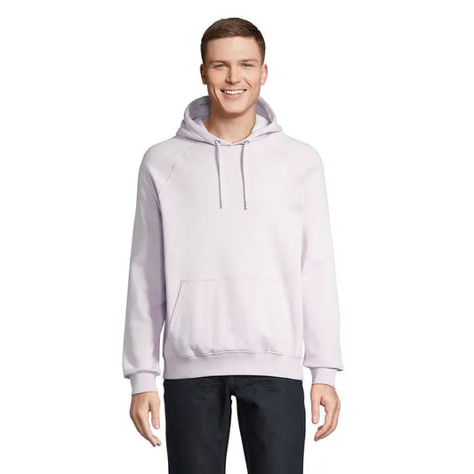 Hanorac unisex stellar sweat lavandă moale cu glugă și manșete striate din material confortabil