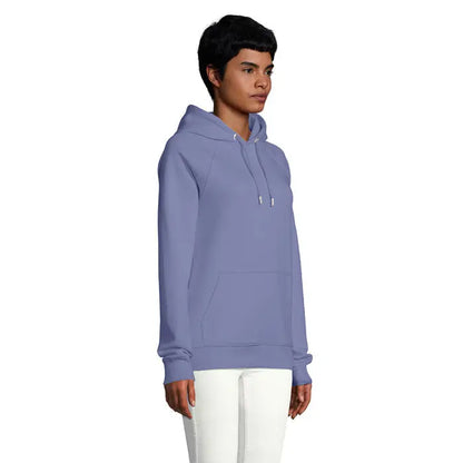 Un hanorac unisex stellar sweat cu gluga lavanda, moale, cu buzunar frontal si snur reglabil