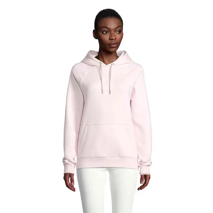 Hanorac unisex stellar sweat roz pal cu gluga moale buzunar frontal si snururi asortate