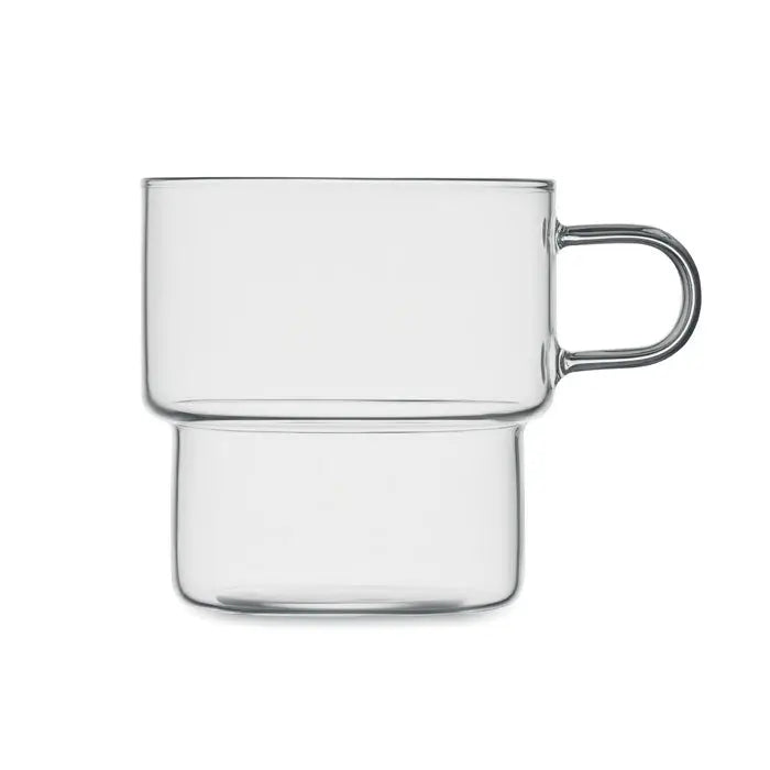 Sticla borosilicata inalta 300 ml pahar dublu perete din sticla transparenta cu maner minimalist si elegant