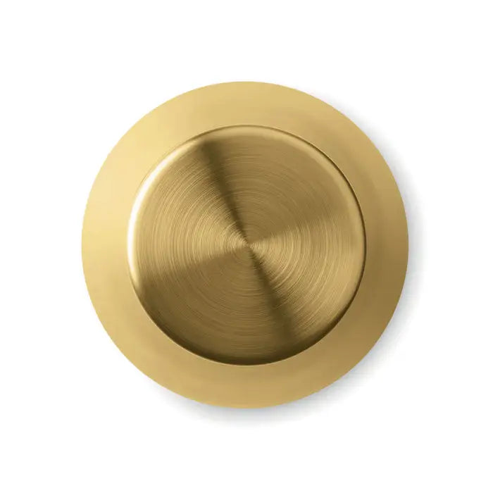 Luminator de perete circular cu finisaj alama si dungi radiale pentru sticla cu perete dublu de 500 ml