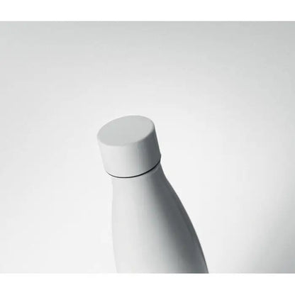 Sticla cu perete dublu de 500 ml din oțel inoxidabil alb mat cu capac minimalist asortat