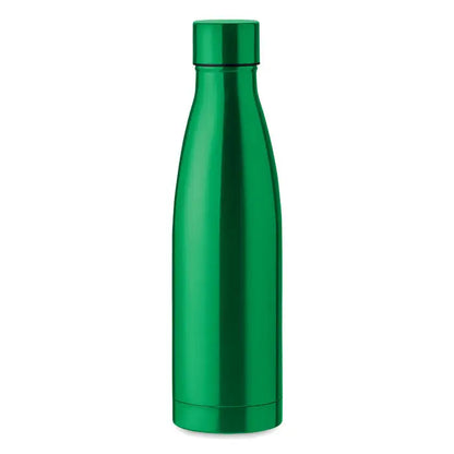 Sticla cu perete dublu de 500 ml din otel inoxidabil verde vibrant cu capac asortat