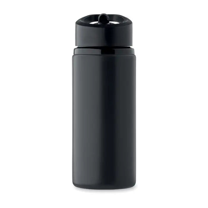 Sticla cu un singur perete 500 ml neagra izolata cu finisaj mat si capac negru cu orificiu integrat pentru baut